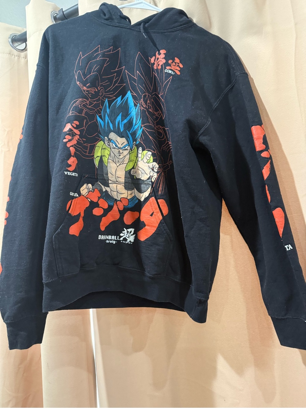 Dragon Ball Z Black Zip-Up Hoodie with Blue Accents